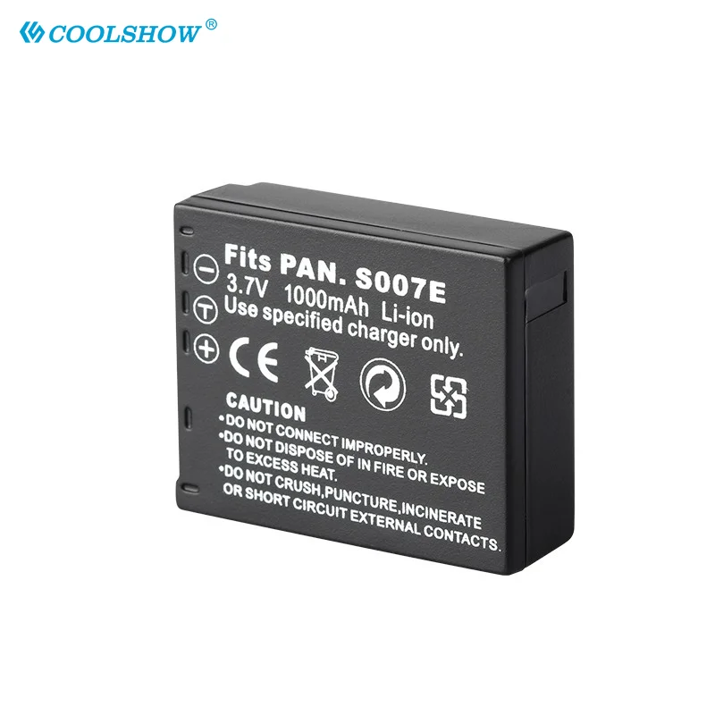 CGA-S007 CGA S007 Зарядное устройство 1000 мАч для Panasonic Lumix DMC TZ1 TZ2 TZ3 TZ4 TZ5 TZ50 TZ15 Аккумулятор