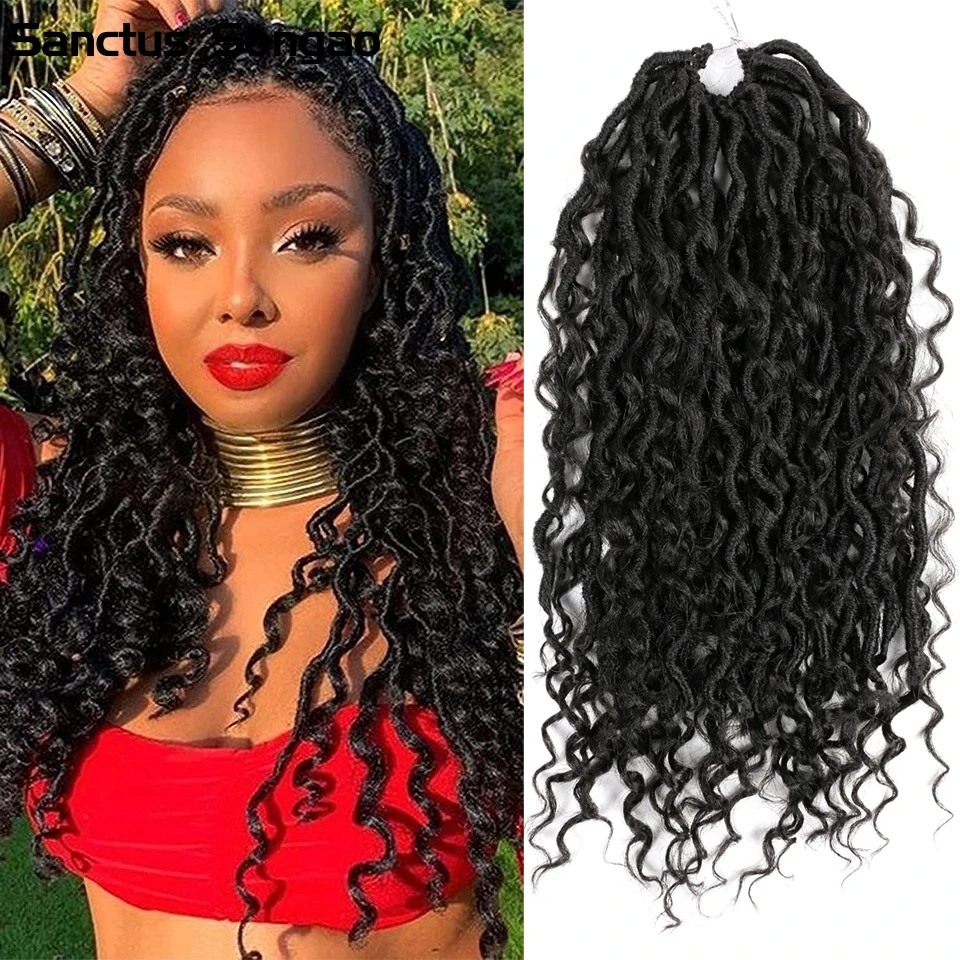 River Locs Box Braids Hair 18 Inches Ombre Synthetic Crochet Hair Goddess Soft Locs Hair Locks Crochet Braiding For Black Women