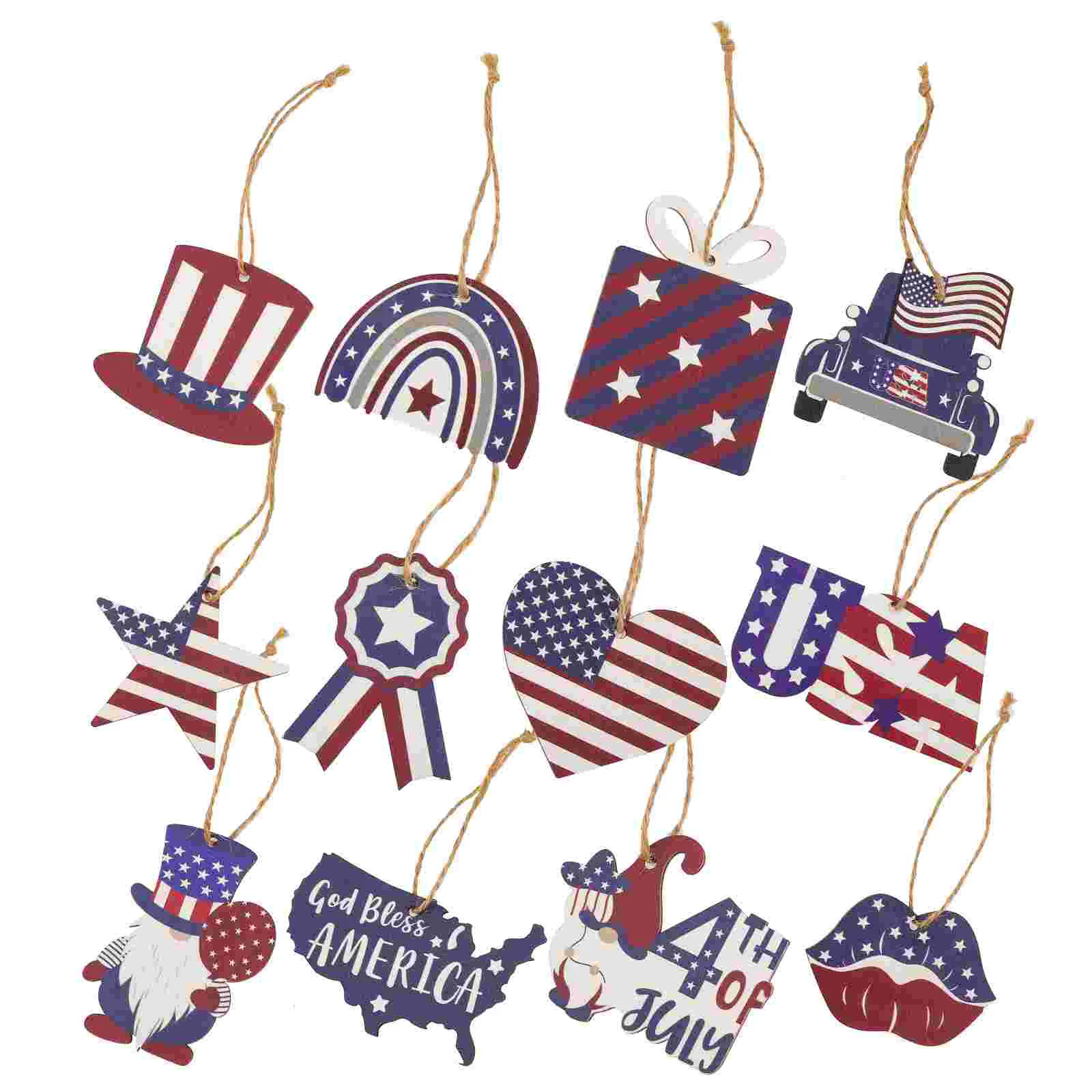 

Colorfast Unique Patriotic Wood Pendant Independence Day Wood Crafts for Celebrating Festival
