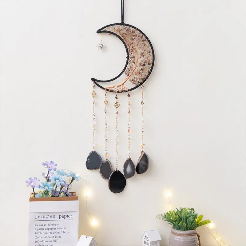 Цветные натуральные камни Древо жизни Домашний орнамент Чакра Драгоценные Агат