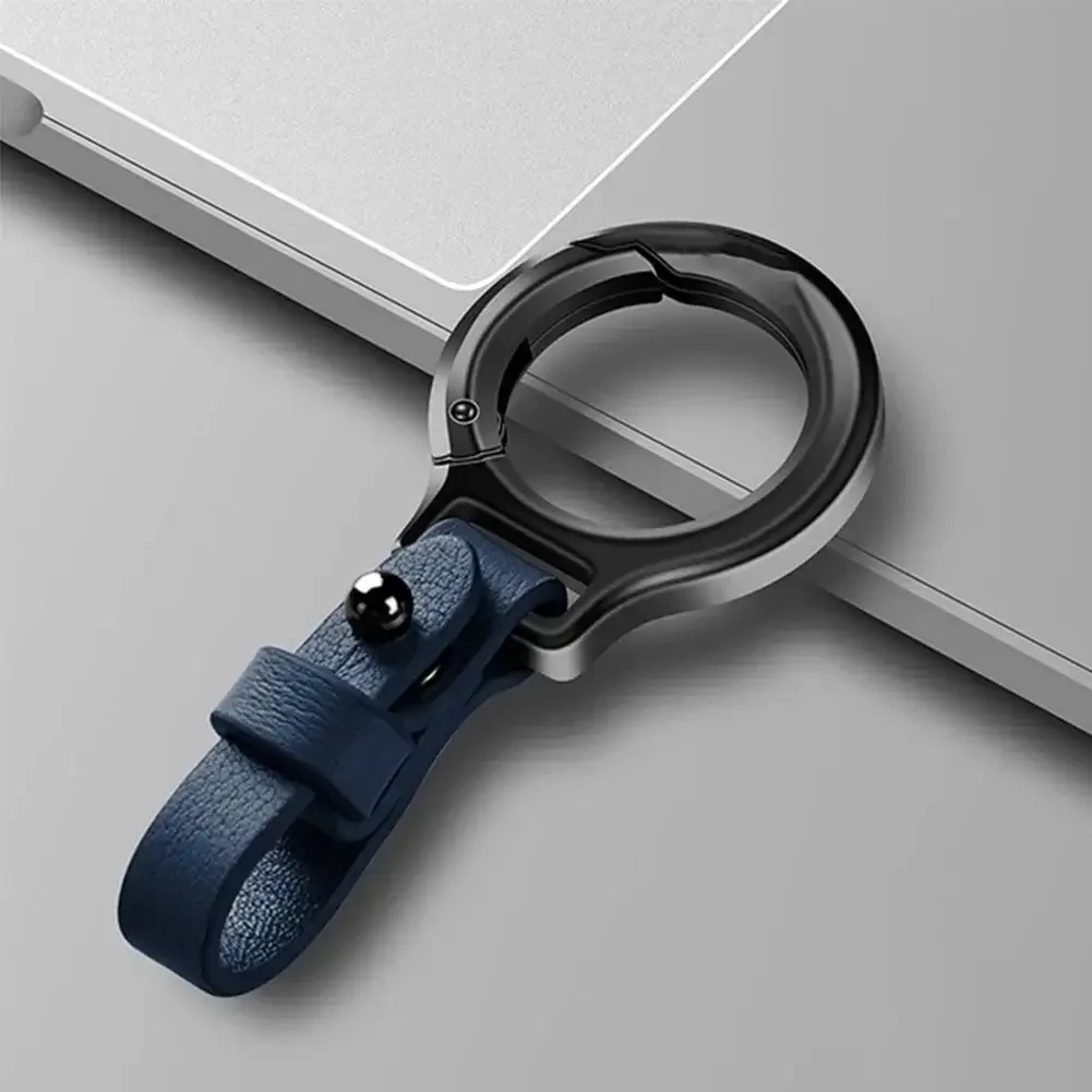 

Автомобильный брелок из цинкового сплава с кожаной пряжкой, брелок с защитой от потери для подвешивания ключей и подвесок