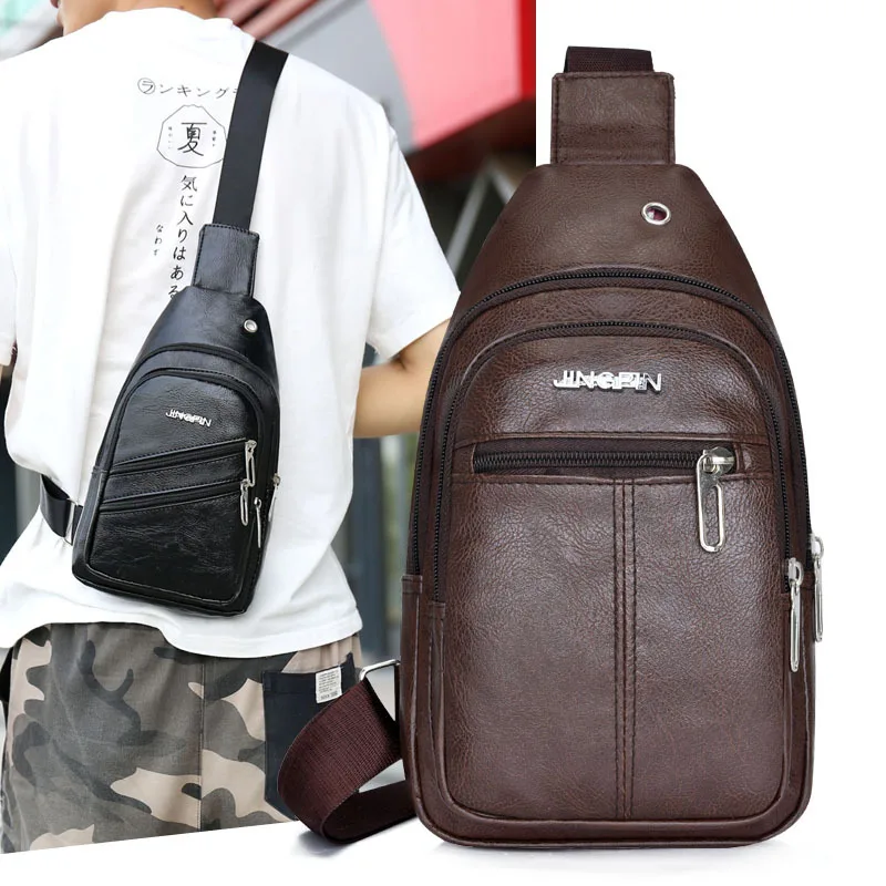 Men's Vintage Leather Men's Crossbody Bag Casual Fashion Crossbody Bag Classic Men's Leather Bag High Quality PU Shoulder Bag