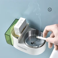 ashtray toilet bathroom wall mounted cigarette storage rack windproof removable with lid waterproof ash cigarette storage box