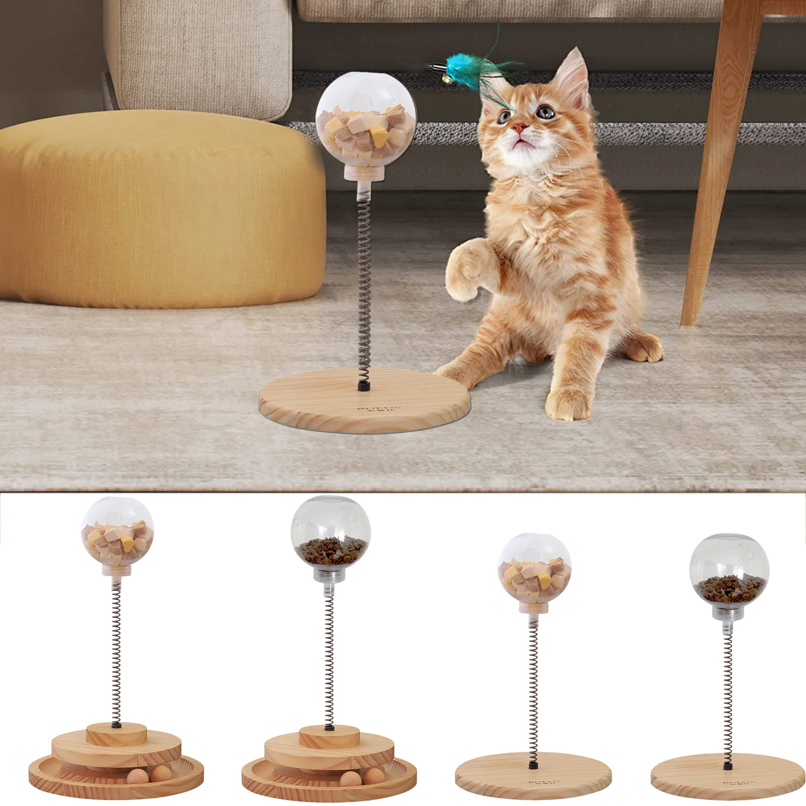 

Cat Puzzle Tumbler Iq Treat Ball Treat Dispensing Cat Toys Cat Feeder Toy Fill With Food And Treats Great For Portion Control