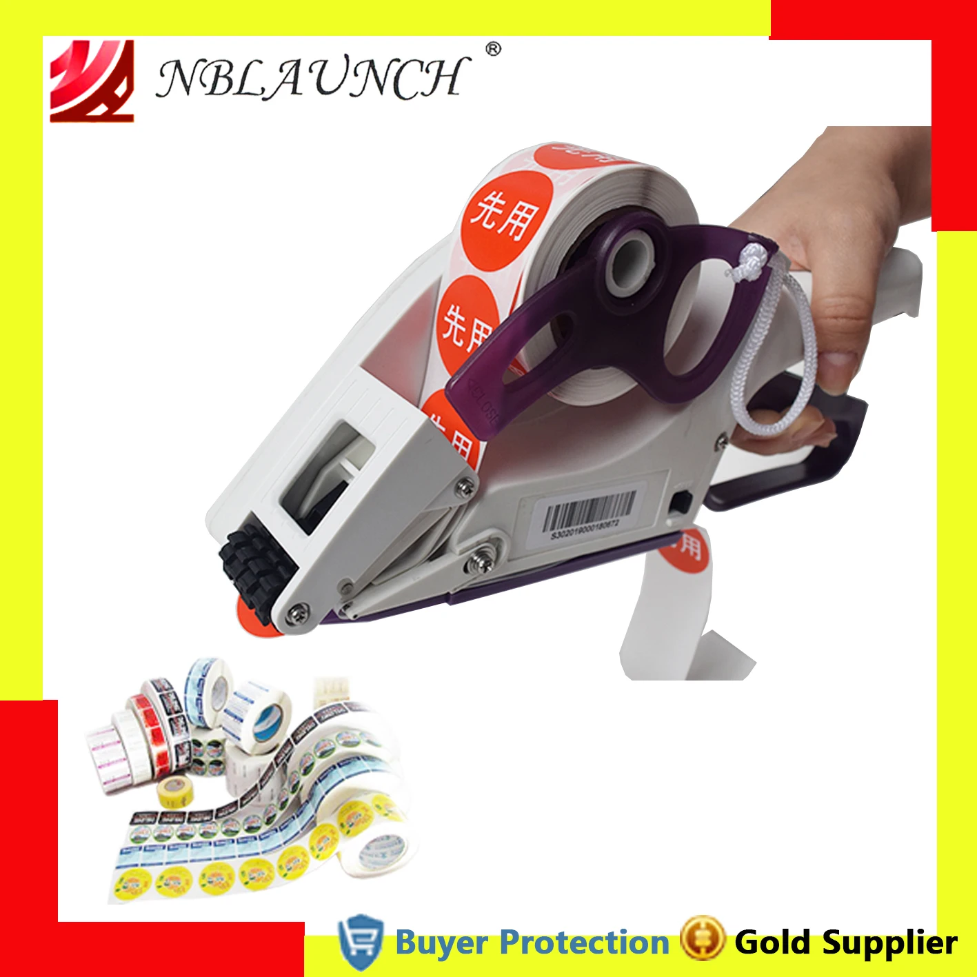 Hand Hold Manual Labeling Machine Labeler Labelling Device Adhesive Sticker Price Tag Labeller Label For Cap Bottle Cover