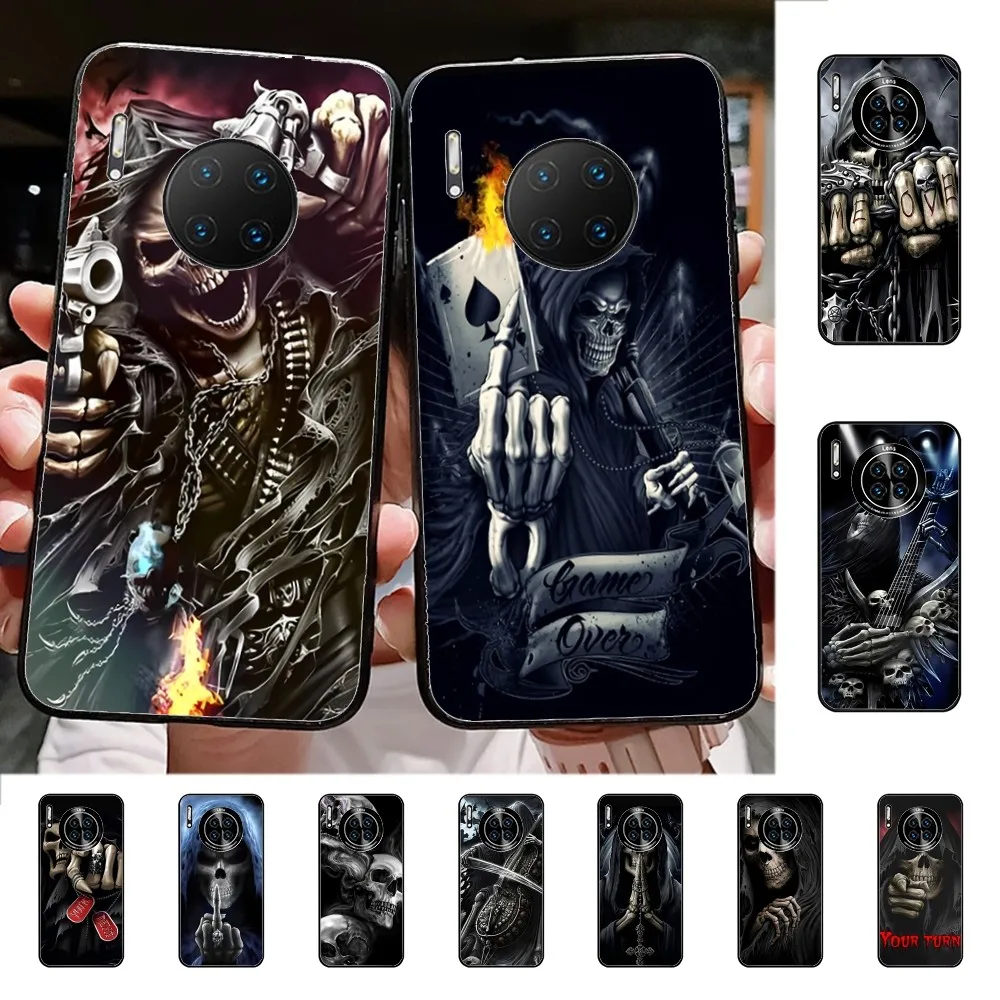 

Grim Reaper Skull Skeleton Phone Case For Huawei Mate 10 20 30 40 50 lite pro Nova 3 3i 5 6 SE 7 pro 7SE