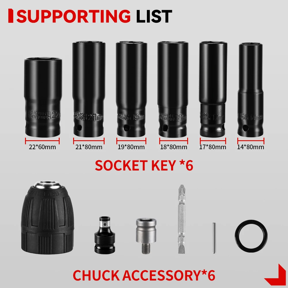 Электрический ударный гайковерт пластиковый ящик для электроинструментов 12 шт.