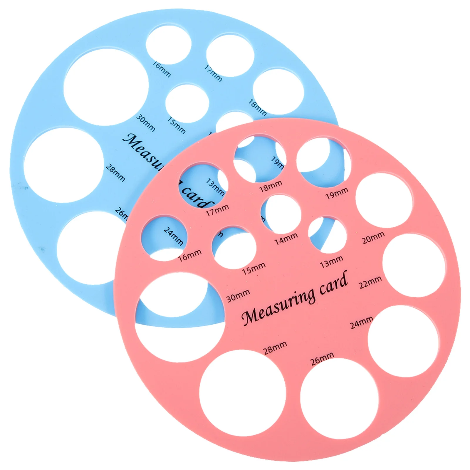 

2 Pcs Measuring Tool Flanges Sizing Ruler Card Silica Gel Women Baby Circle