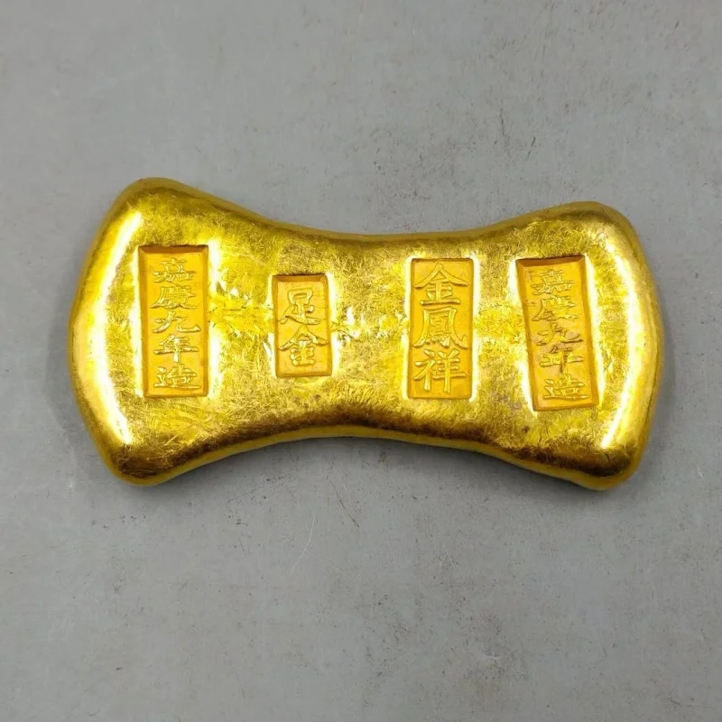 Антикварная коллекция Цин Цзяцин Цзинь Фэнксиан Голые ноги Золотой слиток