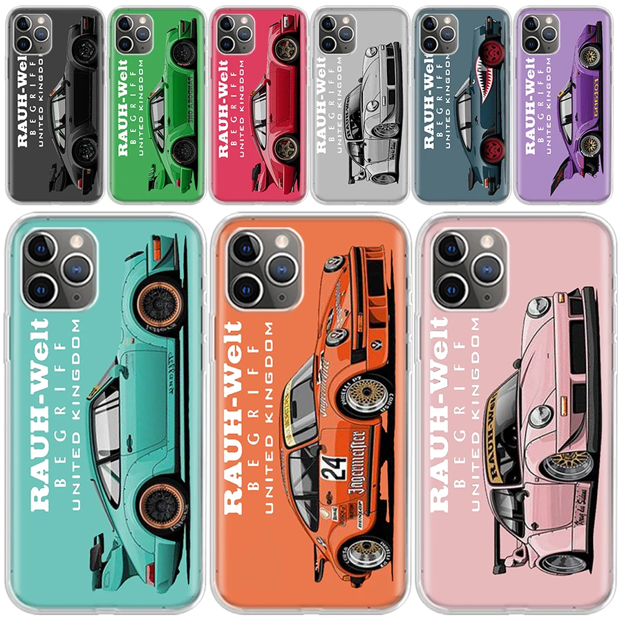 Спортивный автомобиль Drift RWB 911 964 933 прозрачный мягкий чехол для телефона для iPhone 14 13 12 11 Pro Max 7 Plus Apple XS XR X SE 8 6 + 6S 5 5
