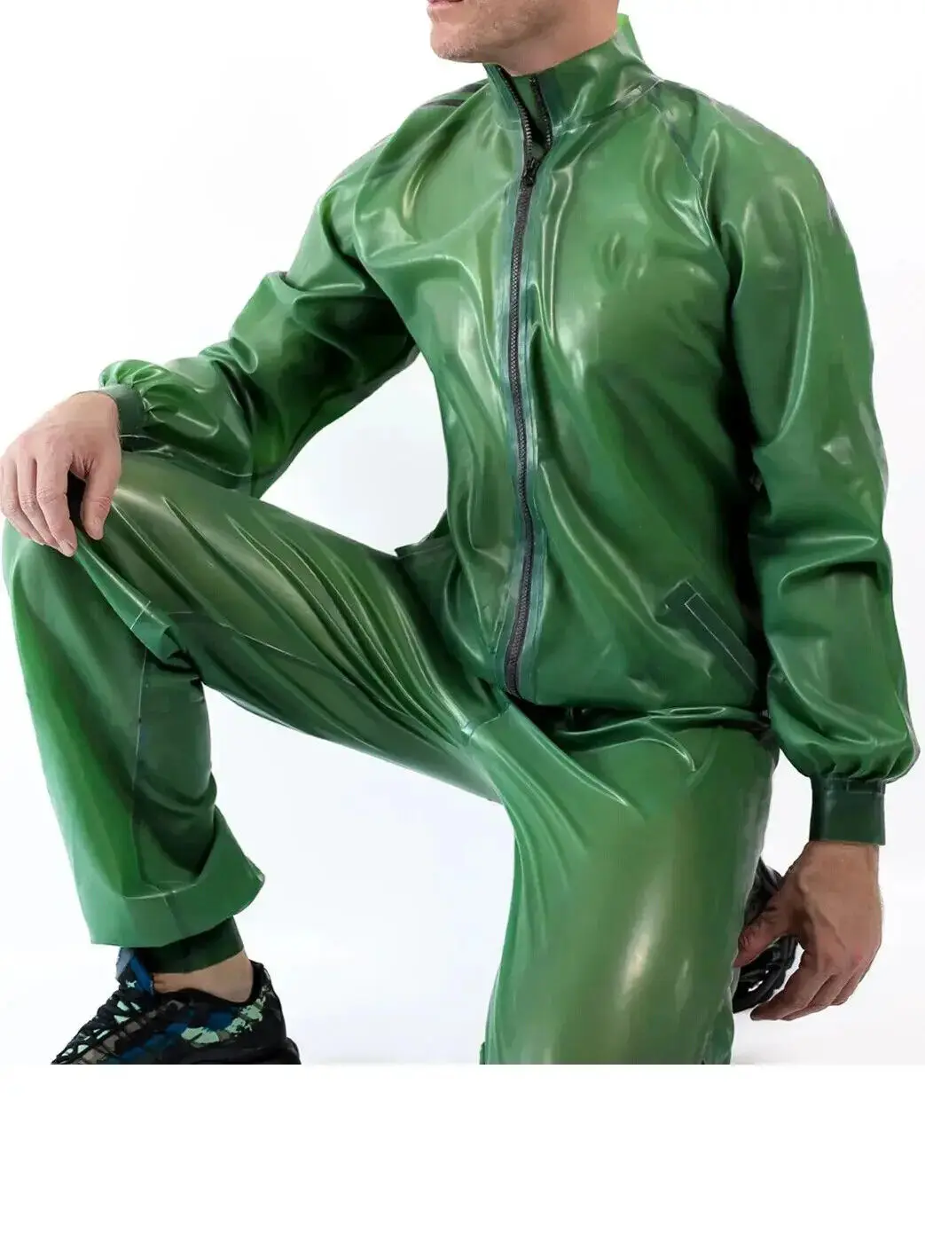 Латексный резиновый комбинезон Gummi Zentai спортивный боди для фитнеса S-XXL