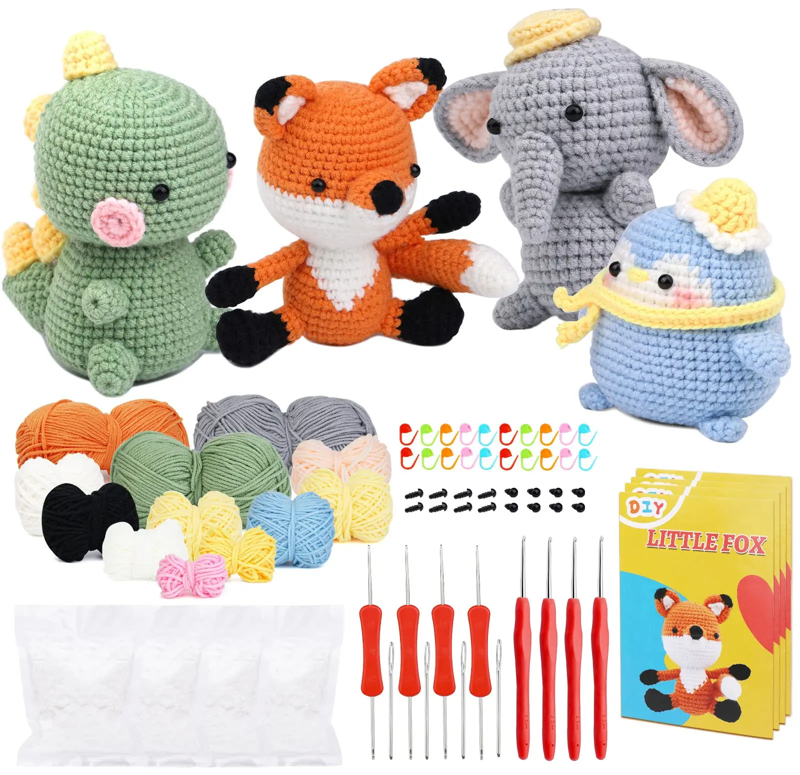 Животные включая крючок шарики из пряжи иглы инструкции стартовый набор