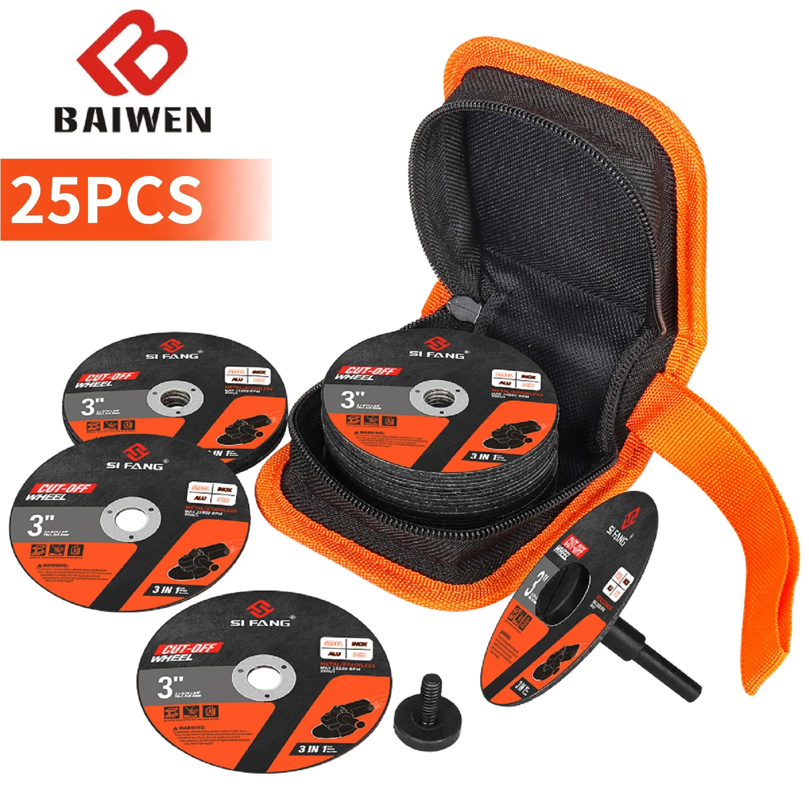 3-дюймовые металлические режущие диски отрезные колесные с монтажной оправкой 1/4