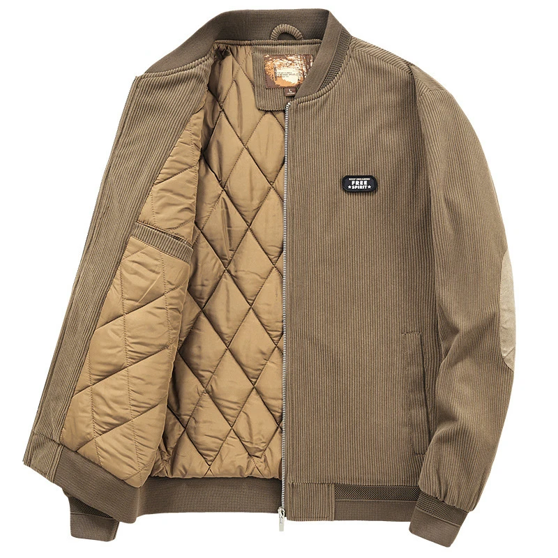 

Autumn Winter Men's Bomber Jackets Casual Male Outwear Windbreaker Corduroy Warm Jacket Mens Slim Baseball Coats Clothing