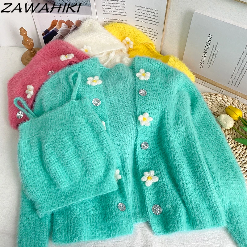 

Женский трикотажный жакет с длинным рукавом и цветочным принтом