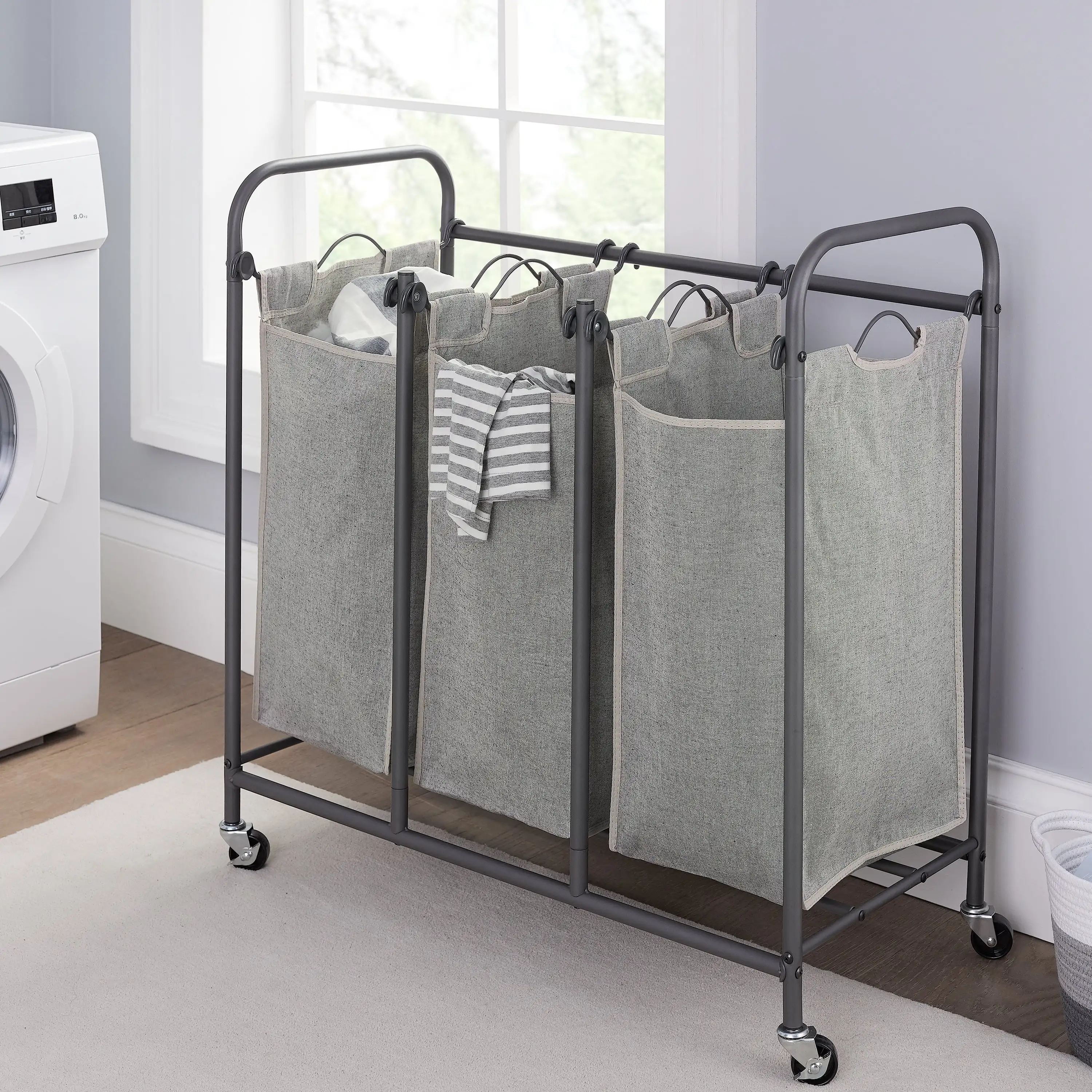 

Better Homes & Gardens Oversized 3 Bag Wheeled Laundry Sorter