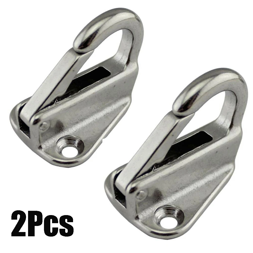 2 X Marine 316 Stainless Steel Spring Snap Fending Hook Fender Boat Hardware Marine Boat Spring Locked Fender Hooks Ready Stock