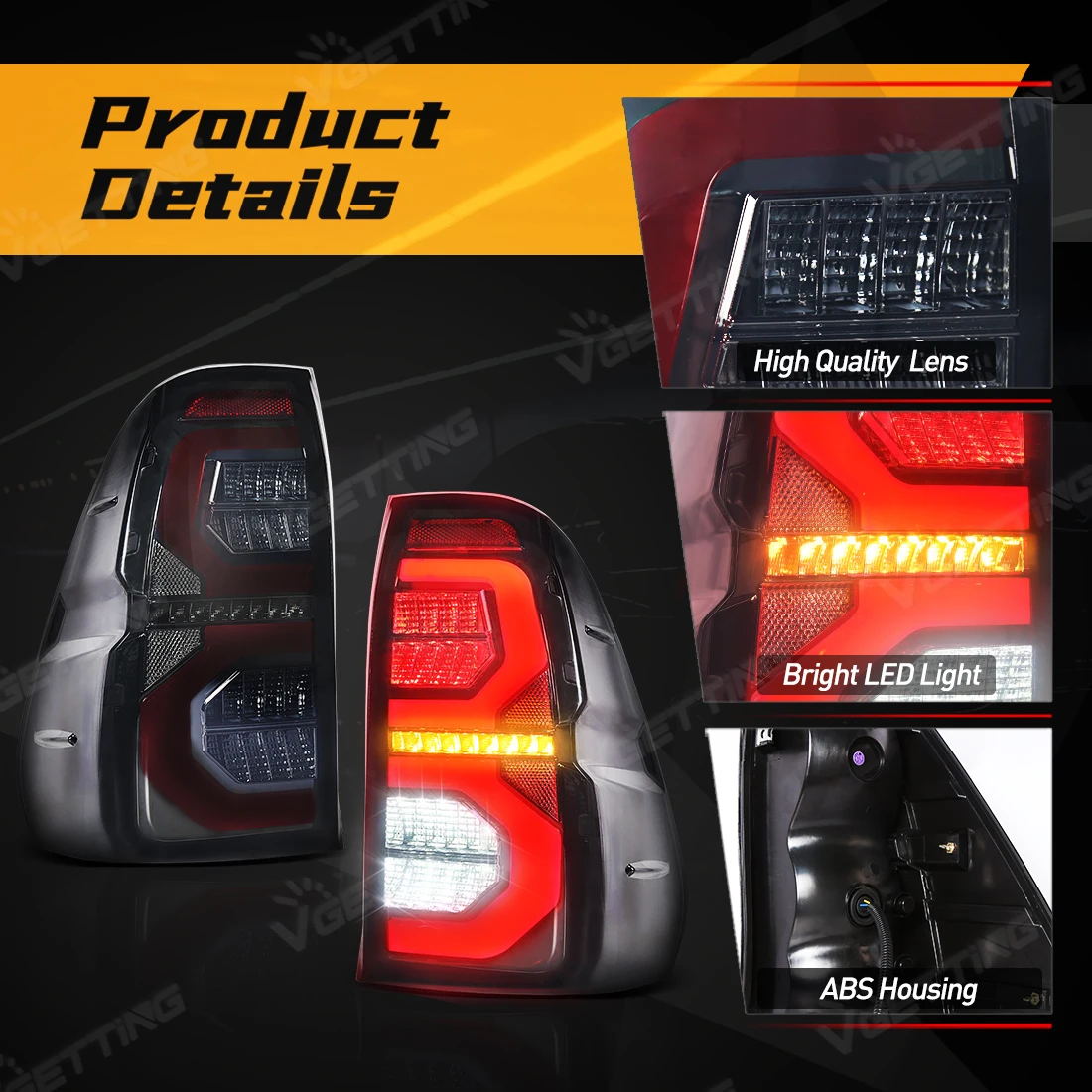 Фото Светодиодный задний фонарь для Toyota Hilux Revo 2015 2016 2017 2018 2019 2020 2021 2022 указатель поворота тормозной фонарь заднего хода дальнего света №5