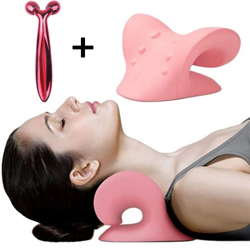 

Neck Stretcher Massager Relaxer Cervical Massage Pillow Traction Device Chiropractic Stretch Muscle Spine Correction Orthopedic