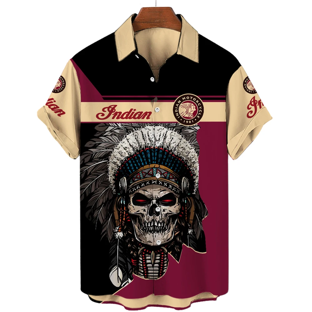 2022 New Summer Men's Hunting 3d Hawaiian Shirts European Plus Size Summer Breathable Loose Short Sleeve Shirts