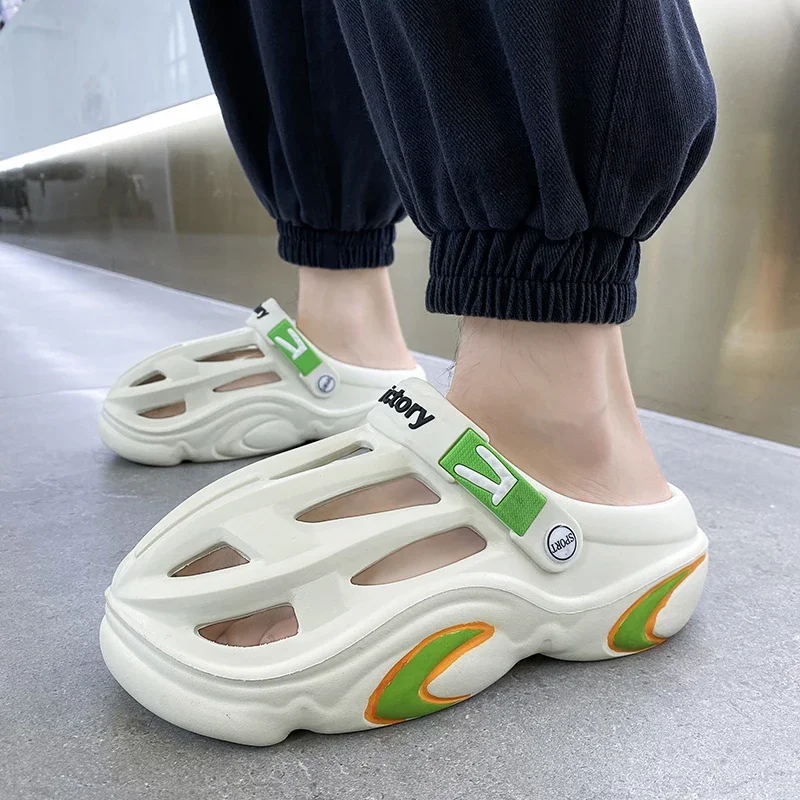 Сандалии мужские на массивной платформе спортивные пляжные босоножки