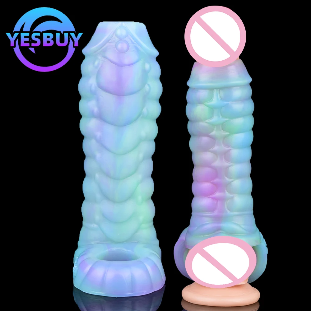 YESBUY Fantasy Dragon Sheath Monster Lotus Color Dildo Sleeve Stimulator Секс-игрушка Мужской удлинитель члена