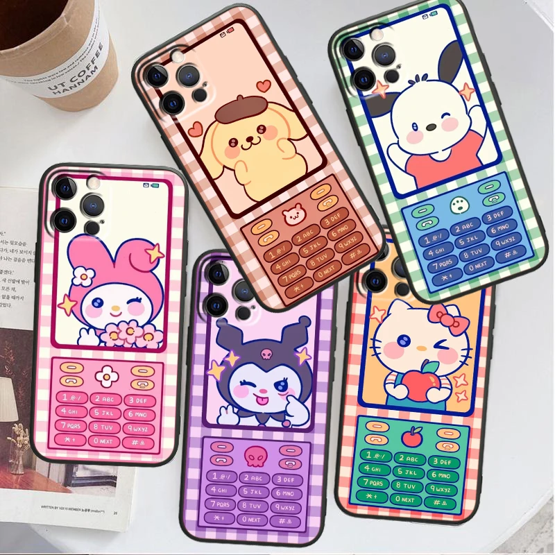 

Nokia Sanrio Melody Kulomi Phone Case For Apple iPhone 14 13 12 11 SE XS XR X 7 8 6 Mini Plus Pro MAX 2020 Black Soft Cover