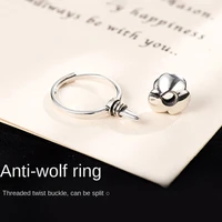 fashion simple anti wolf rings women flower threaded twist buckle can be disassembled girls personal defense index finger ring
