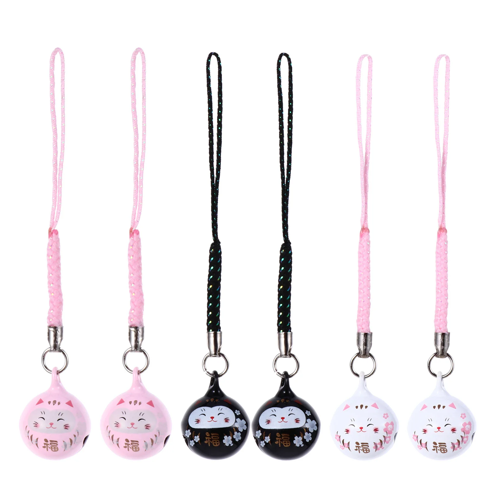 

Cat Lucky Charm Keychain Japanese Beckoning Keyring Pendants Pendant Fortune Neko Maneki Strap Ornament Key Fengshui Bell