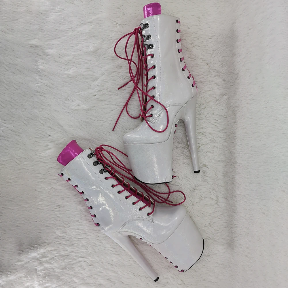 Leecabe  20CM/8inches  ankle boots young trend fashion shoes  High Heel platform Pole Dance boot