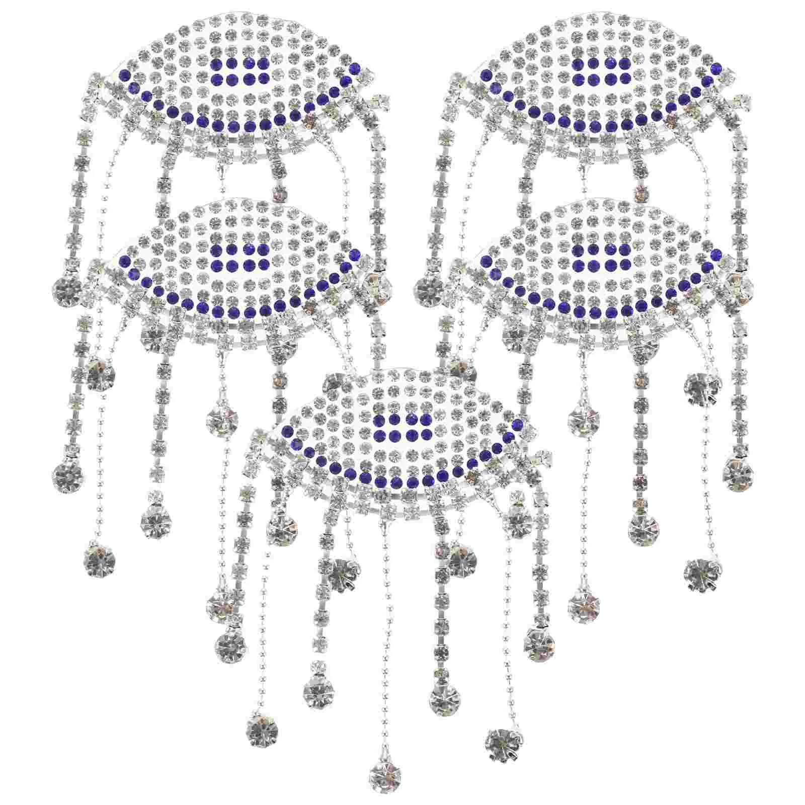 

5Pcs Rhinestones Design Clothes Applique DIY Craft Tassel Rhinestone Repairing Patch DIY Clothes Bags Patch