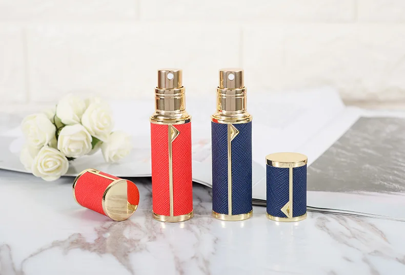 5ml Leather Perfume Bottle Refillable Perfume Atomizer For Travel Spray Bottle With Ultral Fine Mist Fragrance Container images - 6