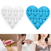 love heart ear studs earrings silicone mold pendant epoxy resin molds for diy resin pendants crafts jewelry making accessories