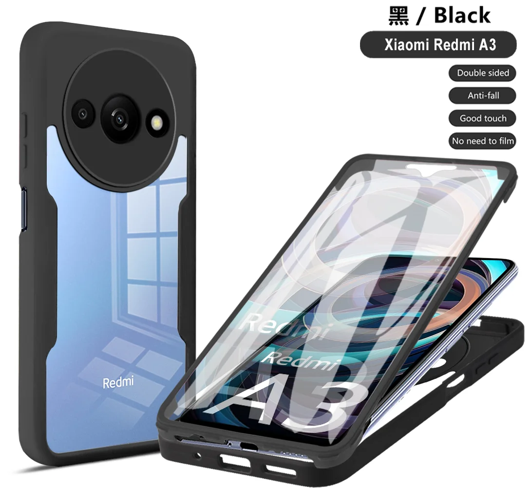 360 ° Чехол для всего тела для Xiaomi Redmi A3, защитная пленка для ...