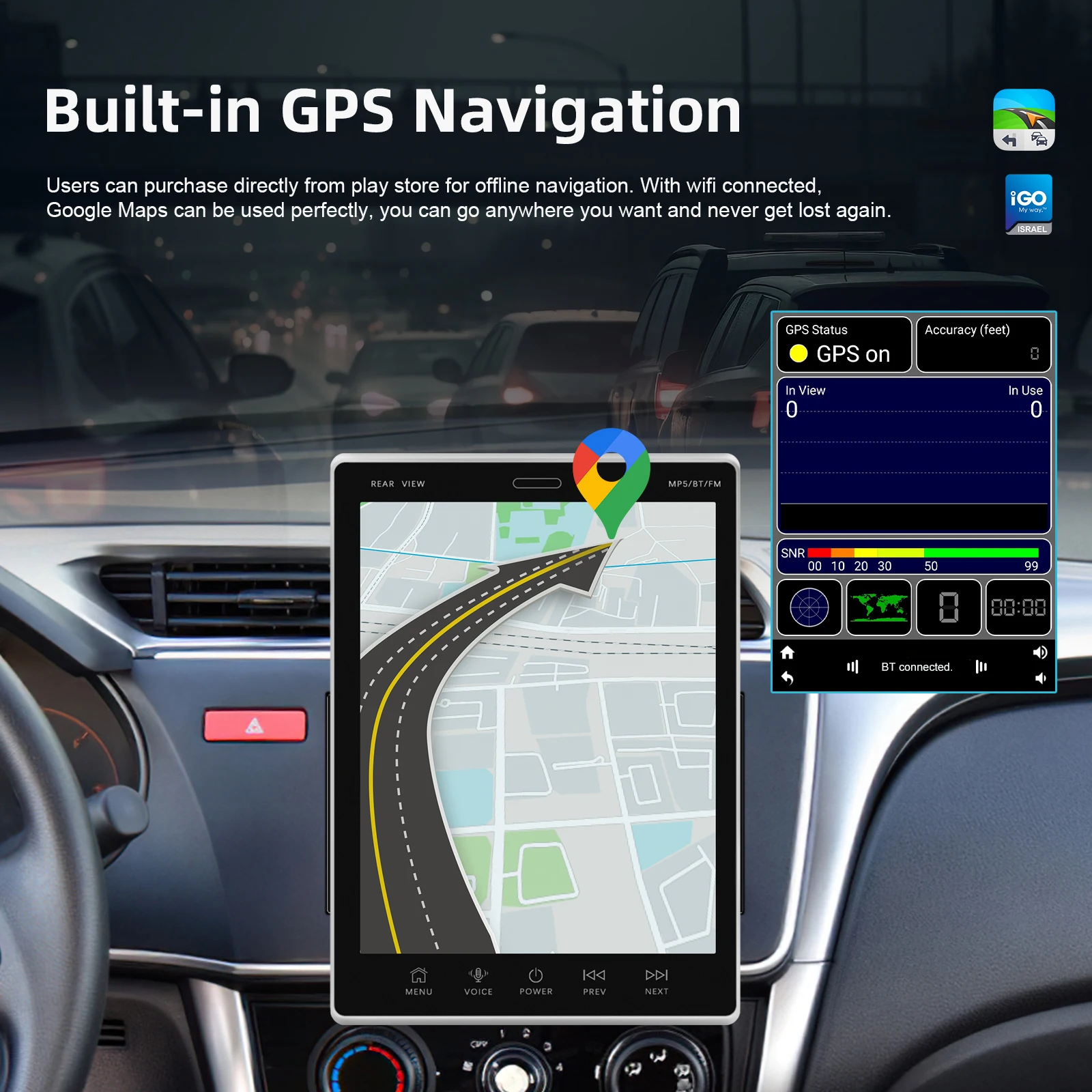 Podofo 2 Din Android 11 CarPlay Автомобильное радио 9.5&#x27&#x27 Вертикальный экран аудио-стереосистемы для автомобилей в стиле Tesla Авторадио Мультимедийный видеоплеер