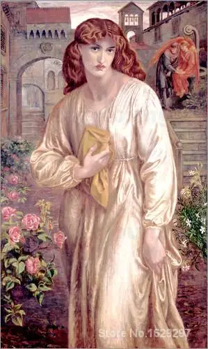 

Salutation of Beatrice by Dante Gabriel Rossetti famous portrait artist High quality Hand painted