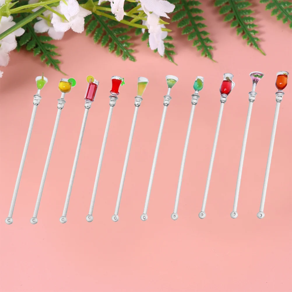 

Cocktail Picks Stirrer Sticks Drink Forks Stirrers Stick Swizzle Acrylic Stir Spoon Shaker Martini Toothpicks Sample Drinks