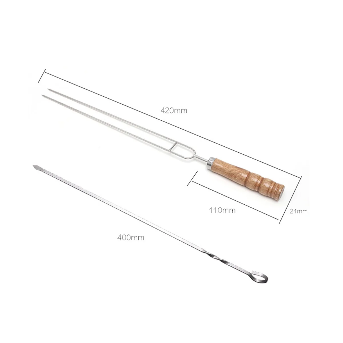 Аксессуары для барбекю из проволоки нержавеющей стали шпажки с деревянной