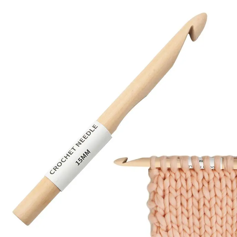 

Крупные крючки для вязания, деревянная ручка, крючок для вязания, 15 м/20/25 мм, эргономичные мягкие крючки для вязания и вязания крючком из твердой древесины