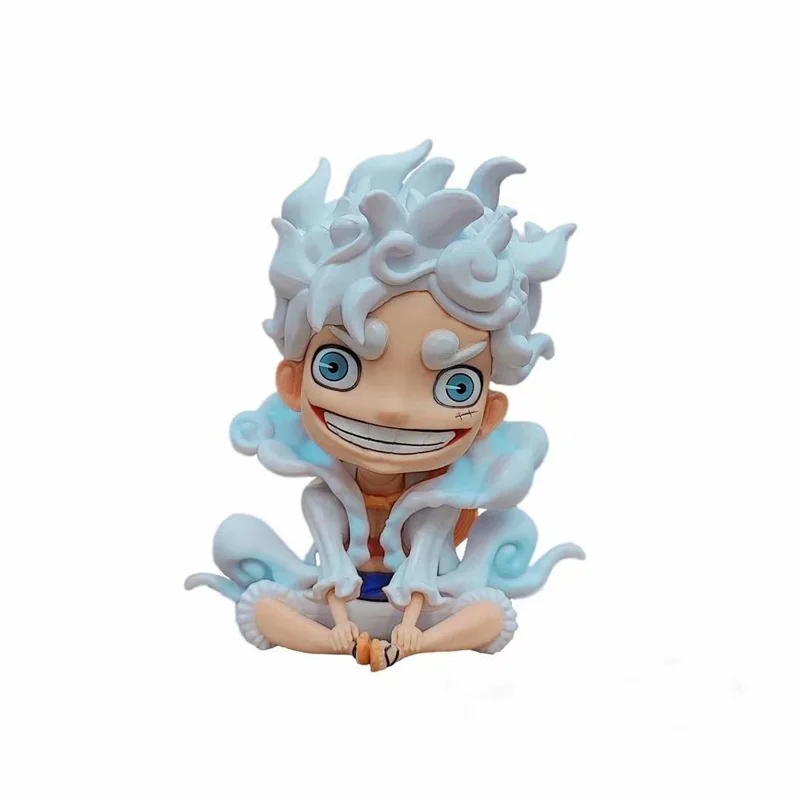 12cm One Piece Luffy GEAR 5 Anime Figures Nika Sun God PVC Model Figurine Collectible Figma Model Doll Toys for Children Kawaii