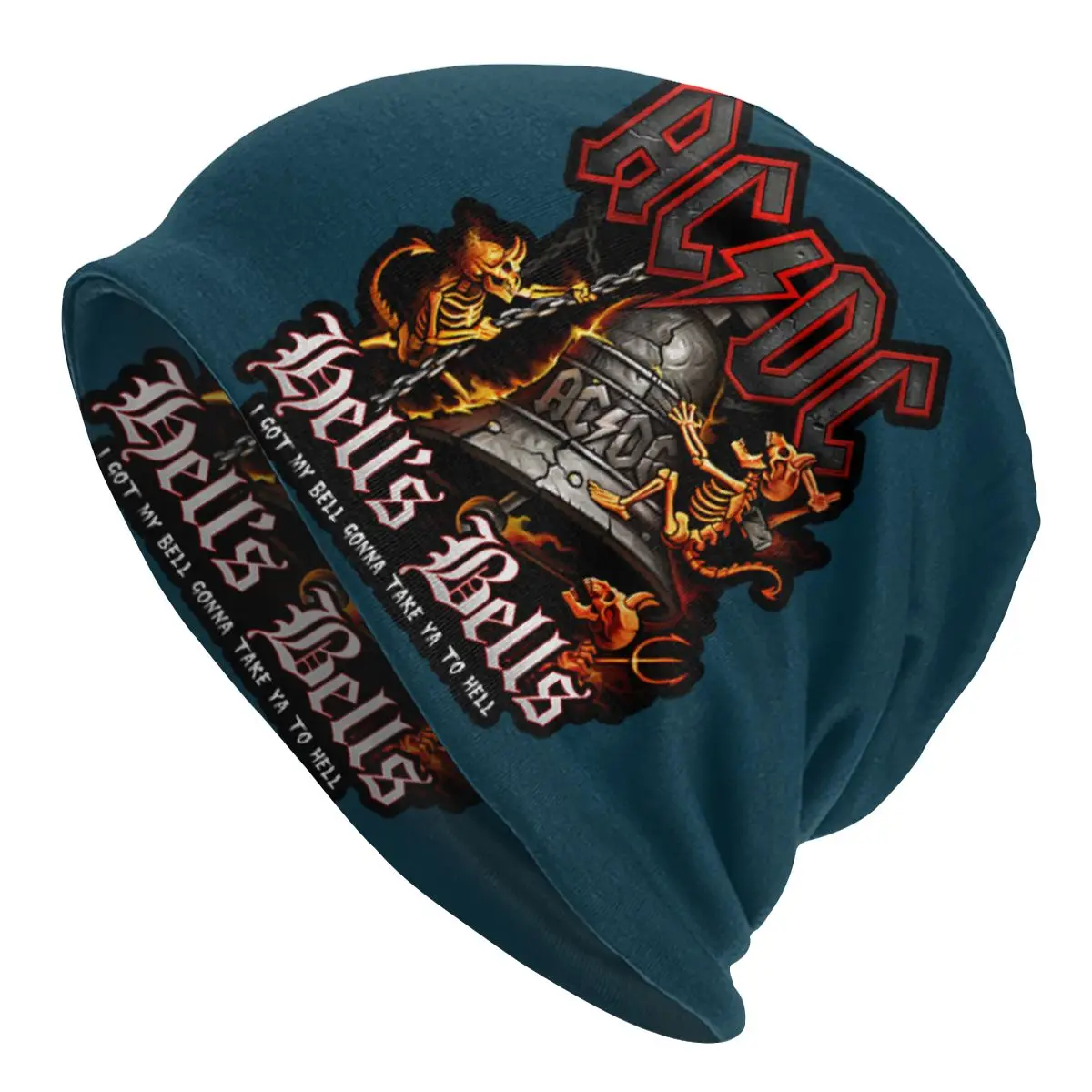 

Cool Winter Warm Women Men Knitted Hats Unisex Adult AC DC Hells Bells Skullies Beanies Caps Rock Heavy Metal Bonnet Hats