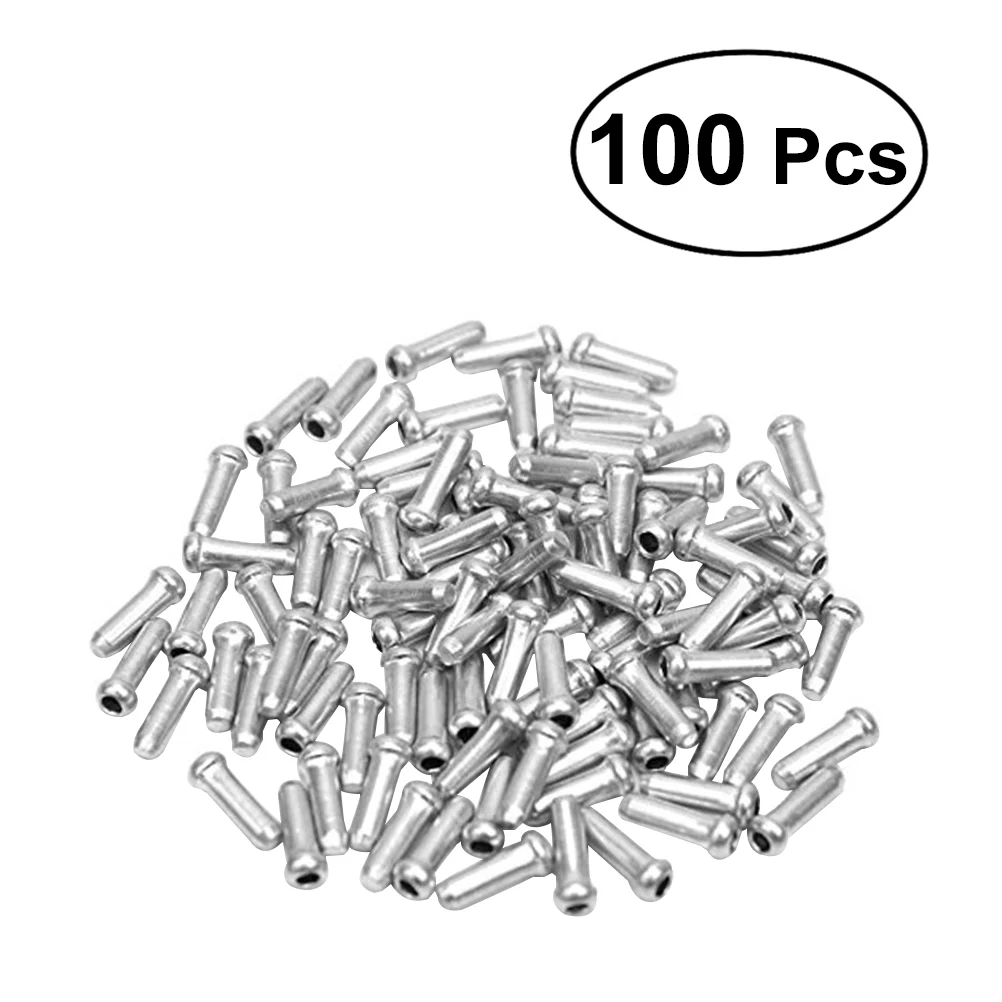 

100 Pcs Alloy Road Mountain Bike Brake Cable End Tips Crimp