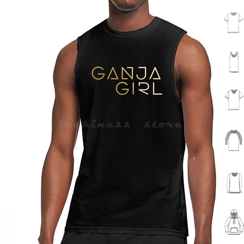 

Ganja Girl Unisexwomen'S Tee-Gold Print! Graphic Trending Unisex For Aldult Casual Cute Simple T Shirt Cotton Men Women Diy
