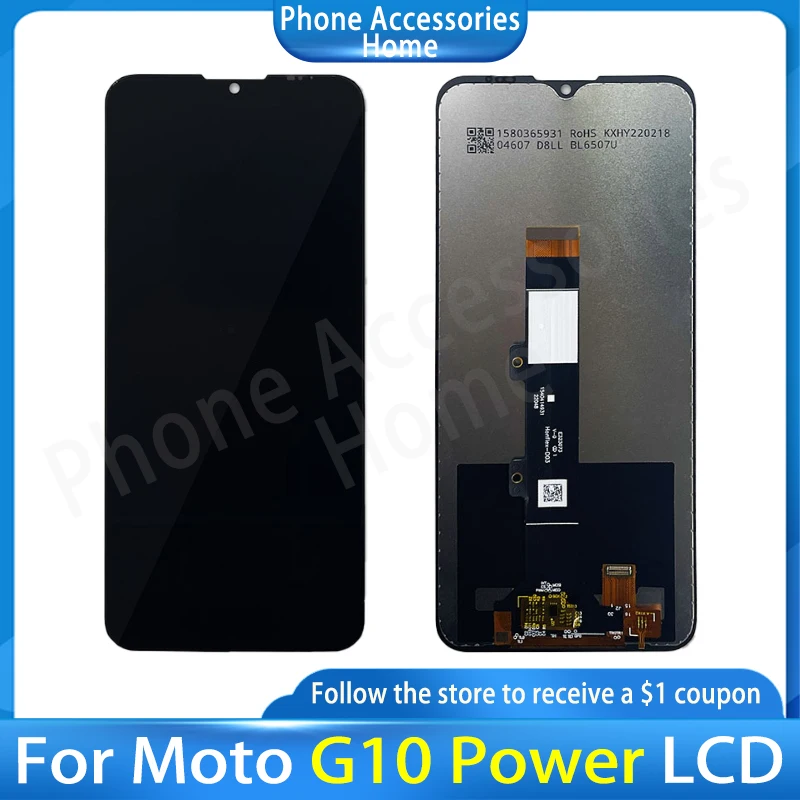 

6,5 "Оригинальный ЖК-дисплей для Motorola Moto G10 Power, PAMR0002IN, сенсорный экран, дигитайзер, стеклянная панель для Moto G10 Power LCD