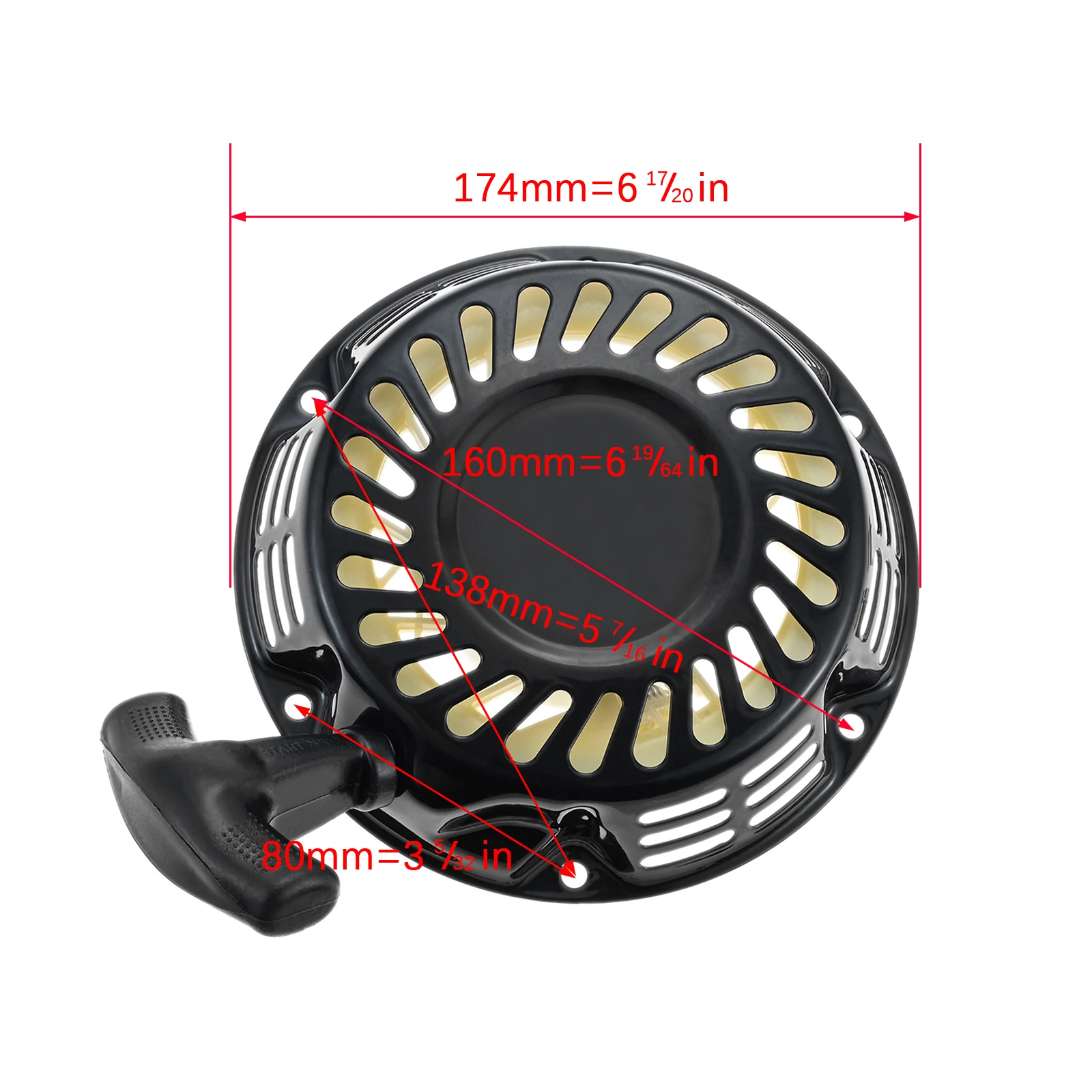 Фото Ручной стартер в сборе, подходит для Coleman Baja Messimo Lifan Ducar 212Cc 196Cc 224Cc Harbor Freight Predator 212 224 7HP Pull Start №2