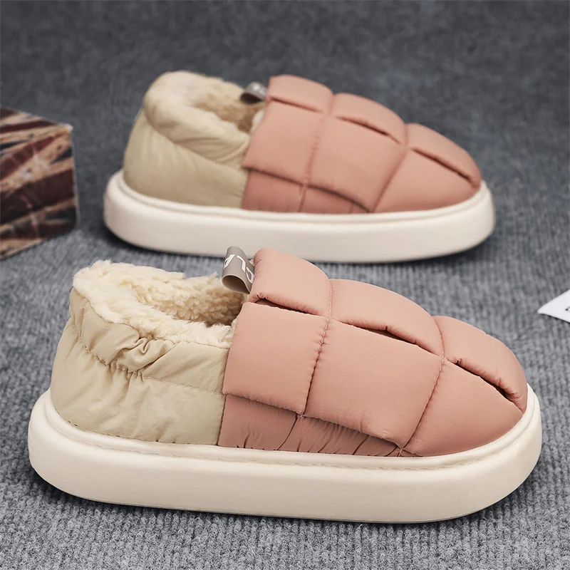 

Winter Women Slippers Soft Warm Plush Cotton Slippers Indoor Home Surper Warm Winter Non-Slip Waterproof Cotton Shoes for Women