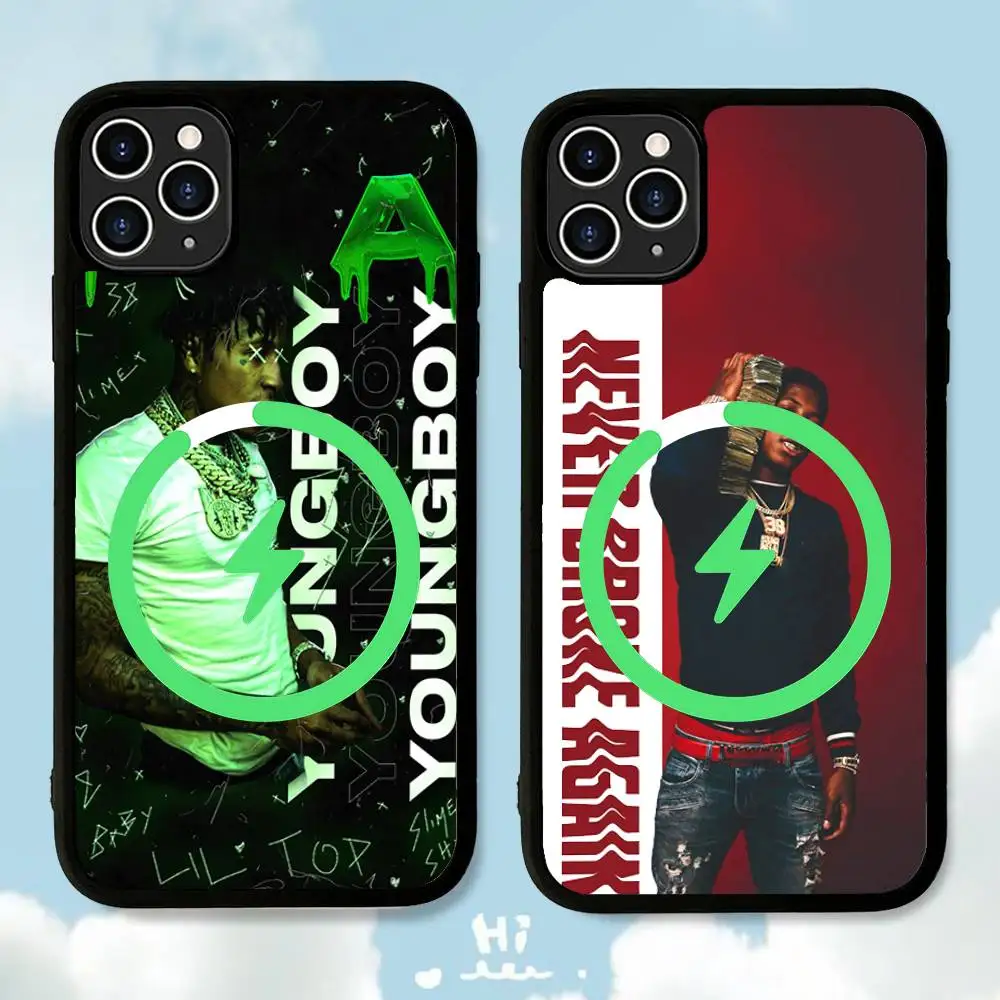 Фото Магнитный беспроводной чехол для телефона Rapper Youngboy Never Broke Again для iPhone 17 16 15 14 Plus 13 12 11 Pro Max №4