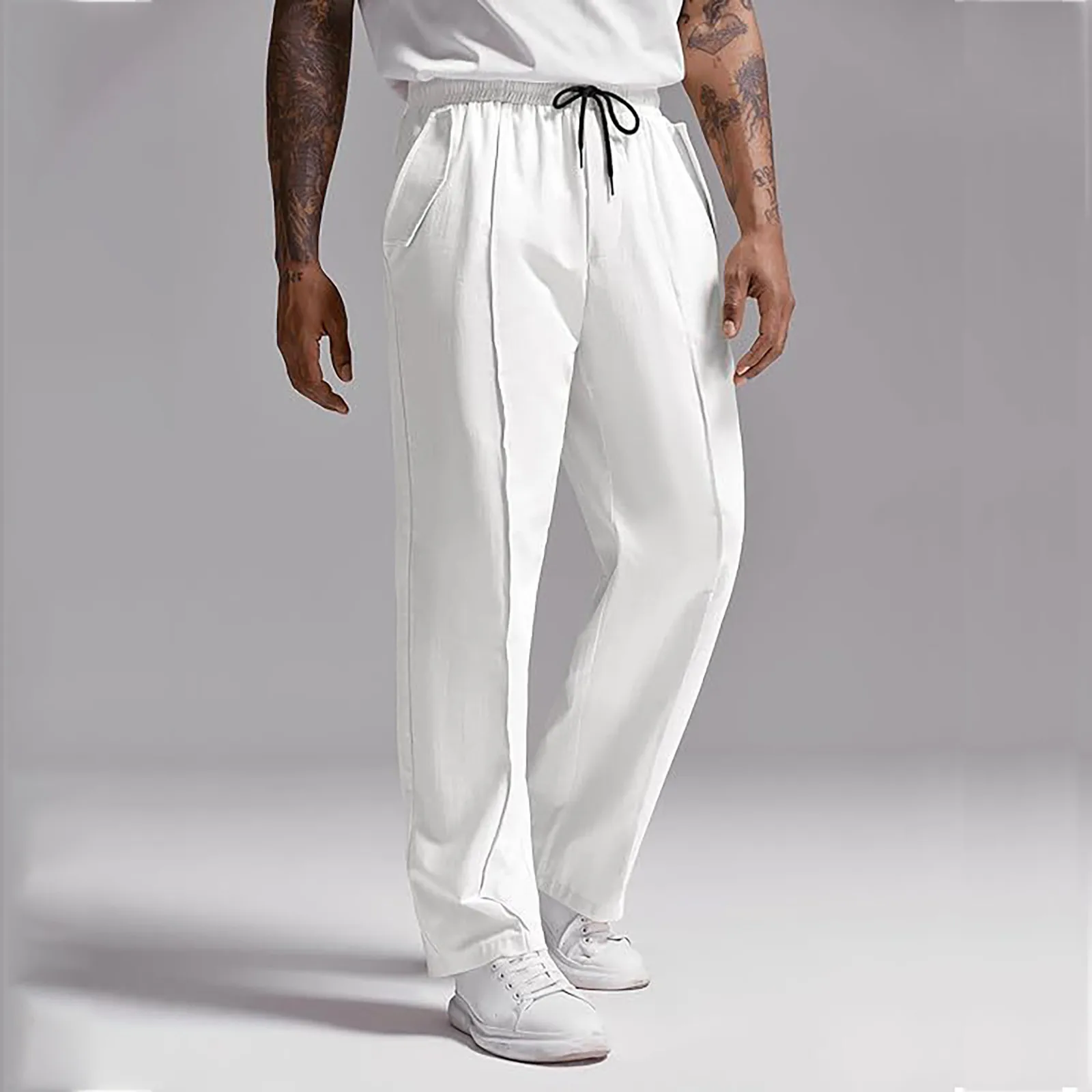 Мужские шелковые брюки тонкие быстросохнущие устойчивые к загрязнениям длинные