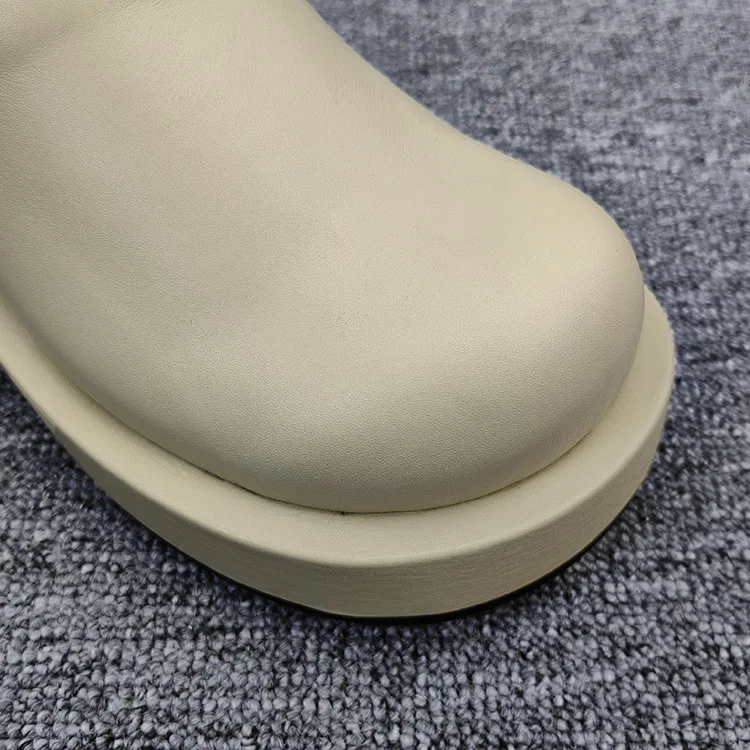 Closed Toe Half Slippers Women's Outer Wear Summer New Genuine Leather Sandals Thick Bottom Big Head Ugly and Cute Lazy Shoes