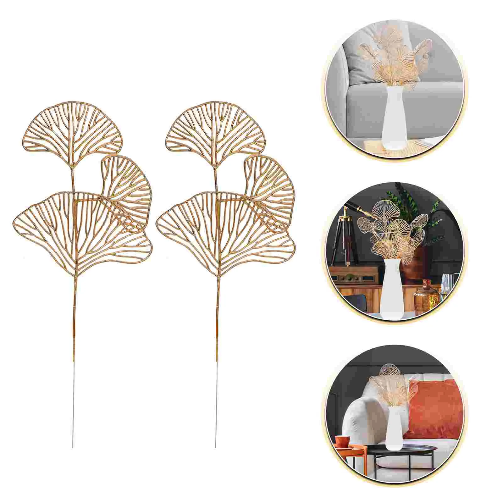 Декор для растений искусственный абрикосовый лист имитация золотых лопастей